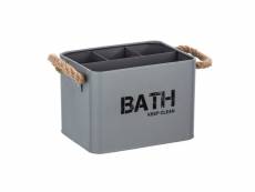 Boîte de rangement compartimentée salle de bain gara - l. 19 x h. 12 cm - gris