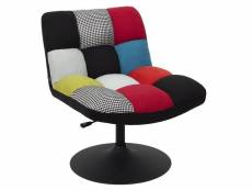 Bulla - fauteuil pivotant motif patchwork