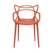 Chaise avec accoudoirs rouge Masters - Kartell