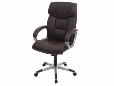 Chaise de bureau hwc-a71, siège de direction pivotant, simili cuir ~ café-brun