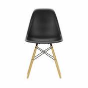 Chaise DSW - Eames Plastic Side Chair / (1950) - Bois clair - Vitra noir en plastique