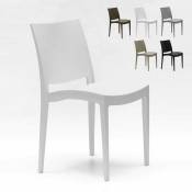 Chaise en polypropylène pour salle à manger bar et restaurant Grand Soleil Trieste Couleur: Blanc