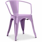 Chaise Stylix avec accoudoirs Nouvelle édition - Métal Violet pastel - Acier - Violet pastel
