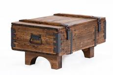 Coffre de Voyage en bois ancien Table Basse de Campagne