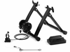 Costway home trainer vélo pour roue 26-28’’ 700c, support mgnétique d’entraînement de vélo en acier, capacité de charge 100kg, noir