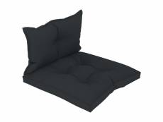 Coussins de sol canapé de palette en tissu anthracite dossier et assise dec021593