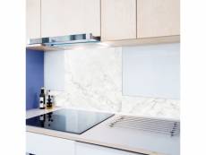 Crédence cuisine aluminium marbre - lot de 2 l100xh20cm 99 deco