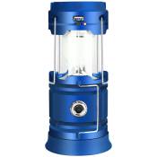 Decdeal - Lanterne de Camping en plein air, Rechargeable par usb, alimentation solaire, pour téléphone, Portable, pliable, led, Bleu [lampe de