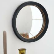 Decoclico Factory - Miroir rond convexe oeil de sorcière noir et doré 29,5 cm Manderley - Noir