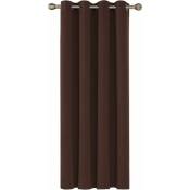 Deconovo - Rideaux Occultants Isolant Thermique, Design Moderne à Oeillets, 1Pièces, Grande Taille, 140x180 cm, Chocolat - Chocolat