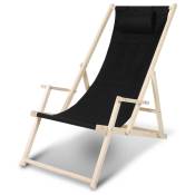 EINFEBEN Chaise longue de plage en bois Chilienne Chaise