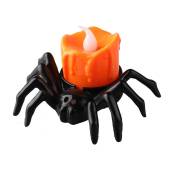 Fei Yu - 3 pcs Lanterne citrouille d'halloween, accessoires de décoration d'ambiance, bougie électronique led, araignée scintillante, veilleuse,
