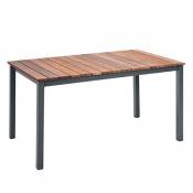 greemotion Mackay Table de Jardin, Aluminium, Anthracite/Bois,