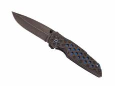 Herbertz - 571612 - couteau herbertz tout inox noir/bleu 12cm + clip
