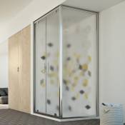 Idralite - Parois cabine de douche pivotante verre opaque h 198 mod Cristal Duo 2 portes 90x90 ouv. 90 cm carré