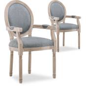 Intensedeco - Lot de 2 fauteuils médaillon Louis xvi