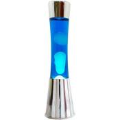 ITotal XL1773 Lampe à Lave 40 cm avec Base Argentée, Liquide Bleu et Cire Blanche