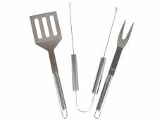 Kit complet barbecue plancha pince fourchette spatule inox