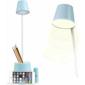 Lampe de Bureau à led avec Veilleuse,USB Rechargeable Table Lampe de Chevet,Enfant Lampe de Lecture Dimmable Desk Lamp pour étudier,Stylo et