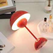 Lampe de bureau LED lampe de Table champignon 3 couleurs lampes de chevet tactiles à intensité variable pour bureau chambre Bar cadeau de noël（Red）