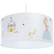Lampe de chambre d'enfants lampe suspendue Sweet Dreams 1XE27 Max.60W pvc avec pression de couleur uv Blanc, multicolore h: 107cm Ø50cm Dimmable