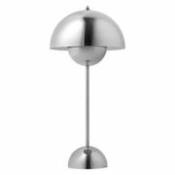 Lampe de table Flowerpot VP3 / H 50 cm - By Verner Panton, 1968 - &tradition argent en métal