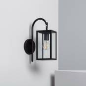 Lampe Murale Aluminium et Verre Support Supérieur Atrium Noire Noir