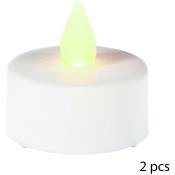 Lot de 2 bougies chauffe-plat led blanc 190g Atmosphera créateur d'intérieur - Blanc