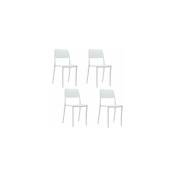 Lot de 4 chaises de jardin 52,5x45x83 cm blanches