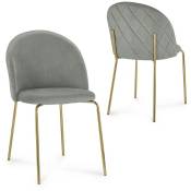 Mobilier Deco - karinne - Lot de 2 chaises en velours