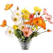 Paquet de 8 Fleurs Artificielles Fleurs de Pavot en