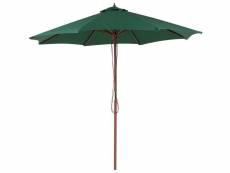 Parasol de jardin en bois avec toile verte ⌀ 270 cm toscana 142017