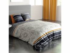 Parure de lit housse de couette avec taie d'oreiller 100% coton 57 fils artic taille 240 x 260 cm PD12797-240