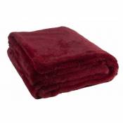 Plaid en polyester rouge 180x130 cm - Bordeaux