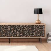 Sticker meuble scandinave bois design noir 60 x 90