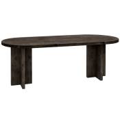 Table à manger ovale en bois de sapin noir 180x75cm