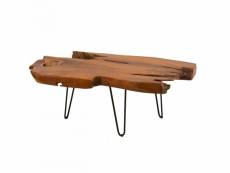 Table basse en bois massif irrégulier 100x60cm riga