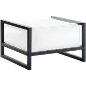 Table basse yomi eko avec cadre en aluminium éclairant blanc