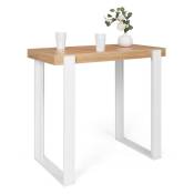 Table haute de bar phoenix bois et blanc 113 cm - Bois-clair