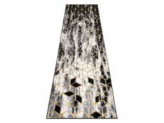 Tapis, le tapis de couloir gloss moderne 409a 82 cube élégant, glamour, art deco noir gris or 60x300 cm