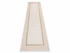 Tapis sizal sion le tapis de couloir, cadre 21782 tissé à plat ecru beige 80x300 cm