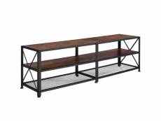 Tectake meuble bas - 161 cm - bois foncé industriel 404543