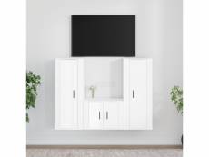 Vidaxl ensemble de meubles tv 3 pcs blanc brillant bois d'ingénierie VIDAXL