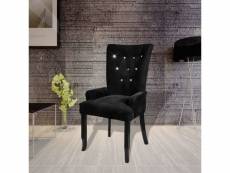 Vidaxl fauteuil avec cadre en bois velours noir 240653