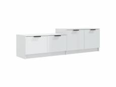 Vidaxl meuble tv blanc brillant 158,5x36x45 cm bois d'ingénierie