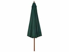 Vidaxl parasol avec mât en bois 330 cm vert 330 cm