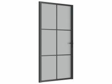 Vidaxl porte intérieure 102,5x201,5 cm noir verre mat et aluminium