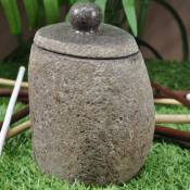 Wanda Collection - Gobelet galet pierre de rivière avec couvercle - Gris