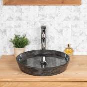 Wanda Collection vasque à poser en marbre pour salle de bain Malo 45 noire