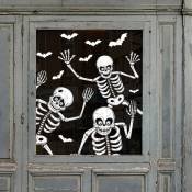 4 pcs 29 cm 37 cm Halloween Fenêtre Autocollant Crâne Fantôme Chauve-Souris Halloween Décorations pour Fenêtre En Verre Mur Halloween Haunted House